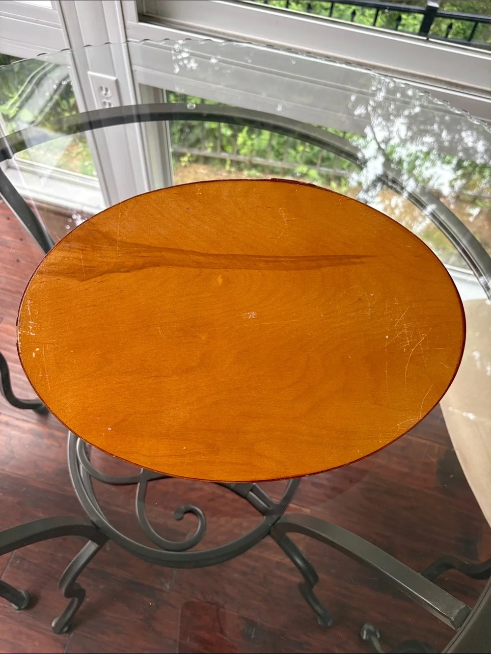 VTG Classic Shaker-Style Oval Wooden Divided Carrier Tray
